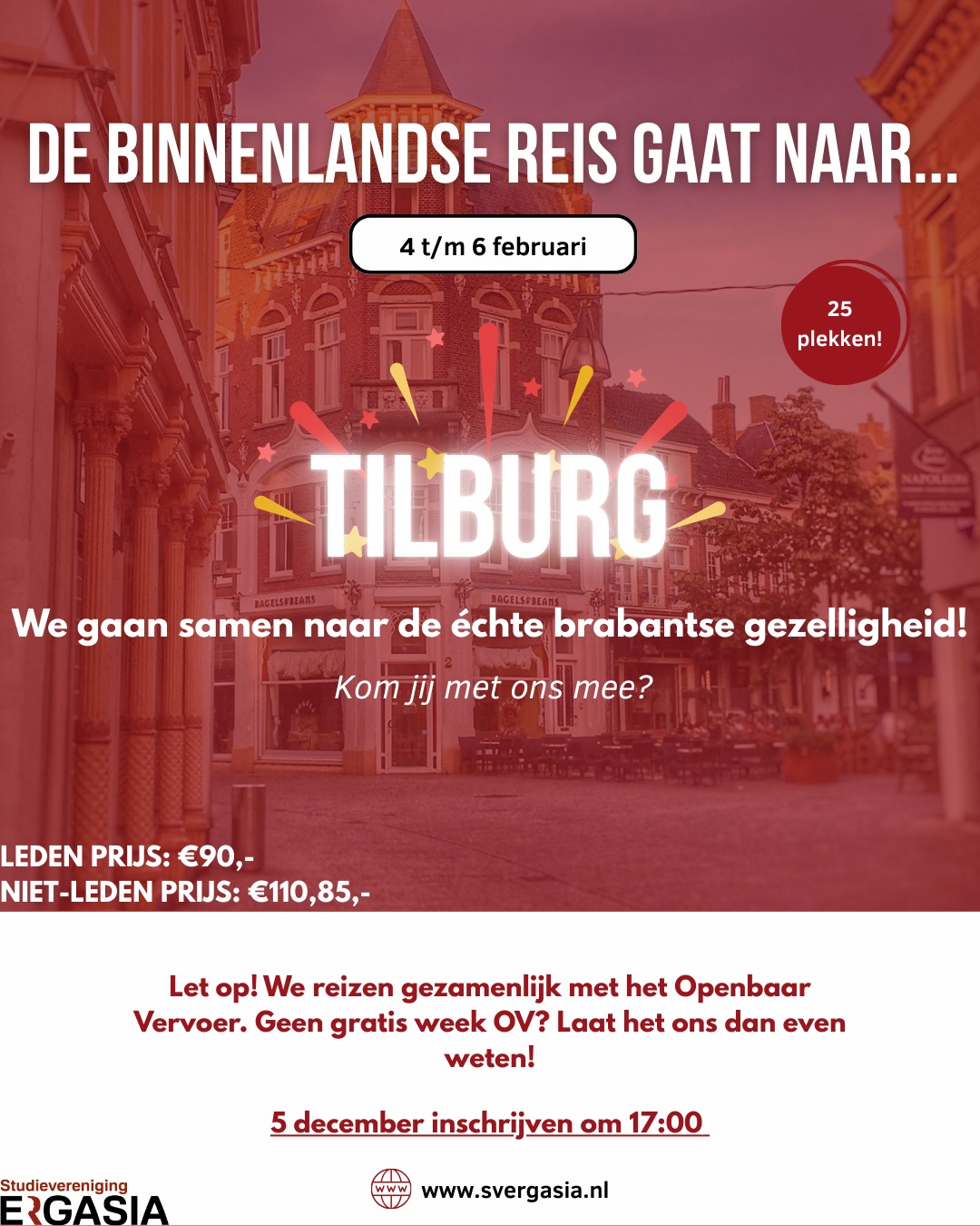 Binnenlandse Reis Tilburg Inschrijven