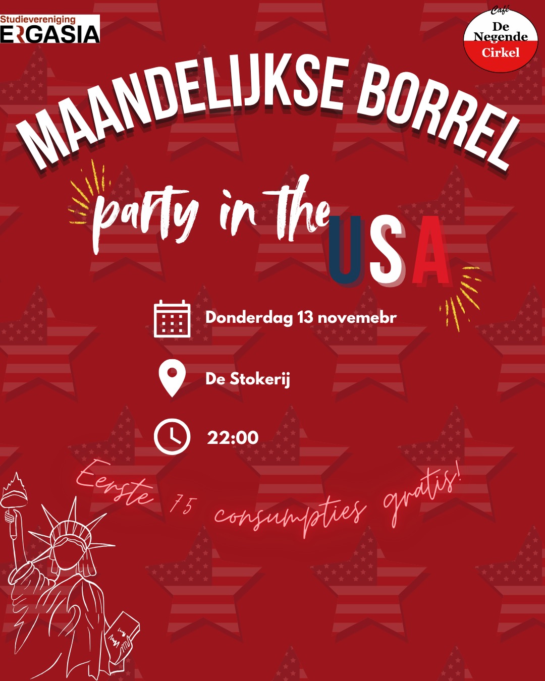 Maandelijkse Borrel "party in the USA"